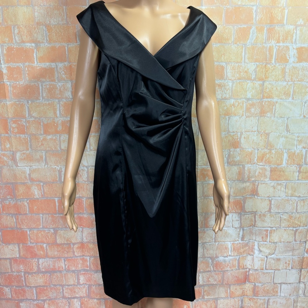 Onyx Nite Satin Dark Green Midi Dress